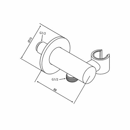 Damixa Veggbrakett med Uttak Dusjhodeholder