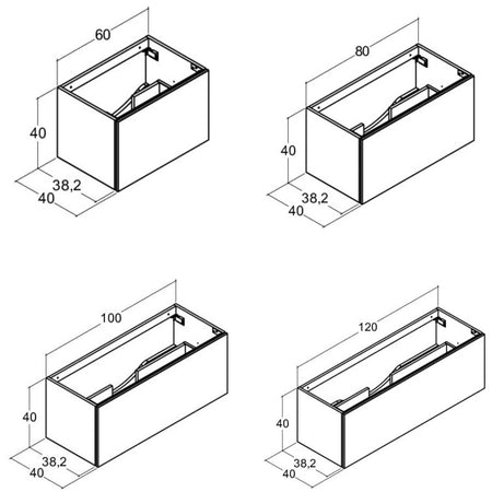 Dansani Calidris Glatt Servantskap D40cm 1 skuff