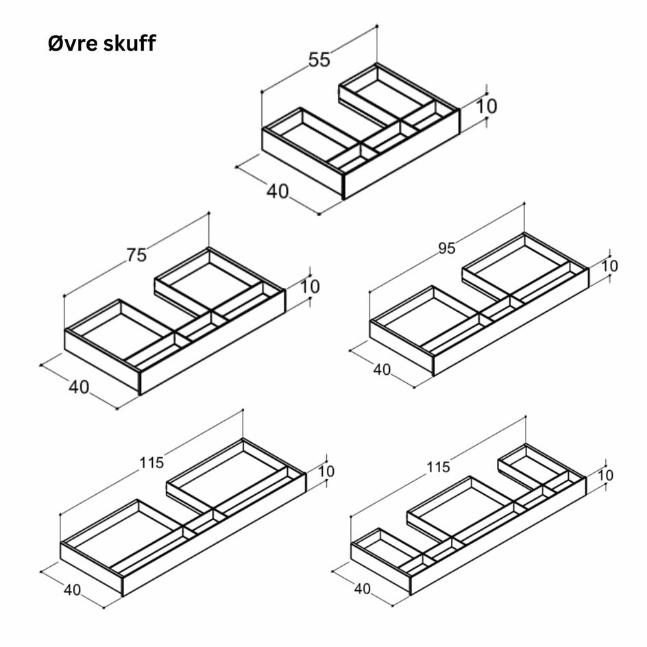 Dansani Calidris Innvendig Skuff til Servantskap D50cm Dansani Tilbehør møbler