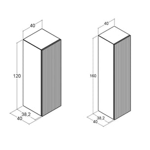Dansani Calidris Rillet Høyskap 1 dør D40cm