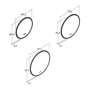 Dansani Hoop Rundt Speil med lys og lysstyring