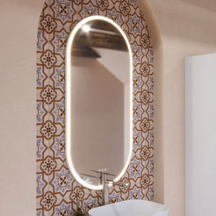 Dansani Hoop Speil Oval med lys og lysstyring