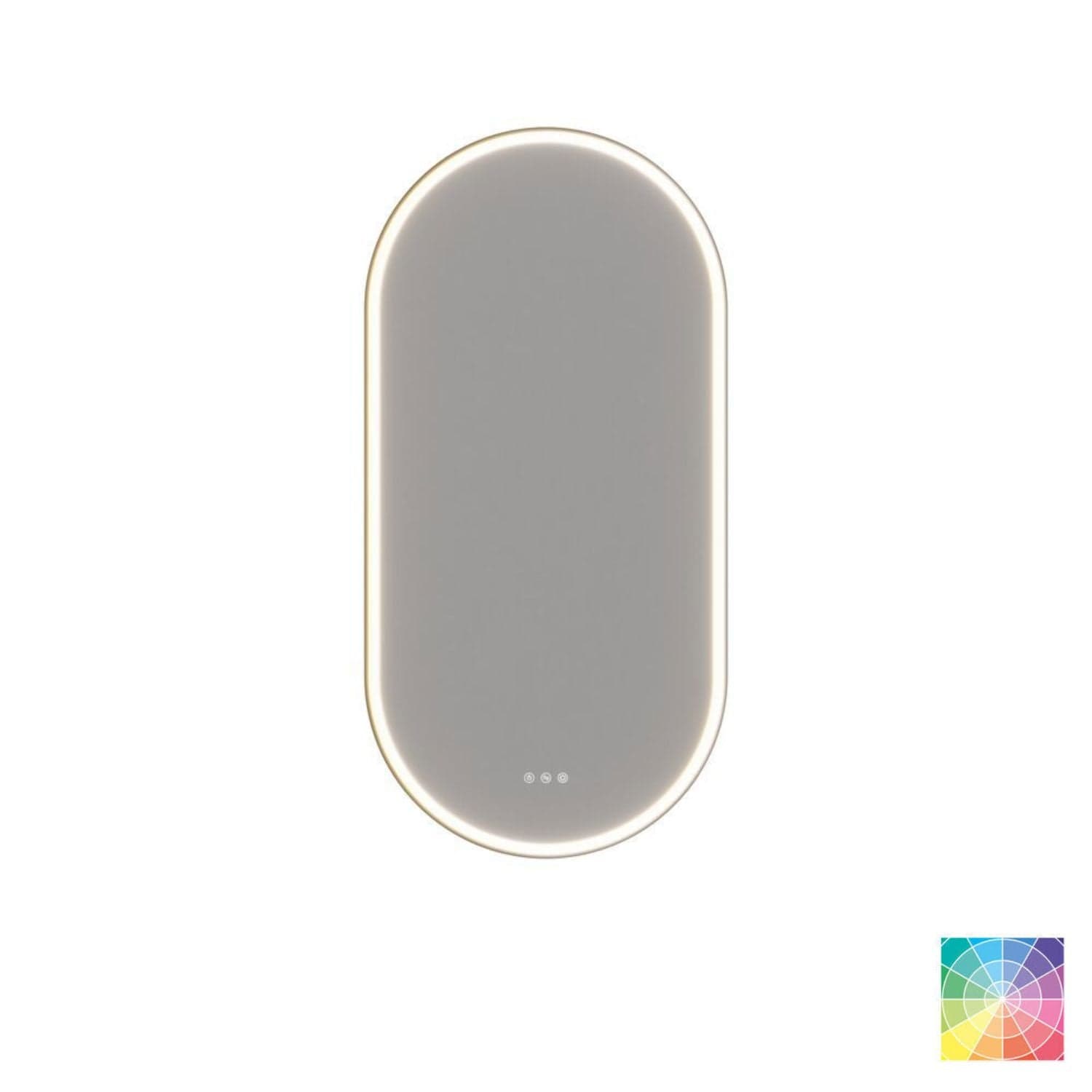 Dansani Hoop Speil Oval med lys og lysstyring NCS farge Dansani Baderomsspeil DA-S935-099