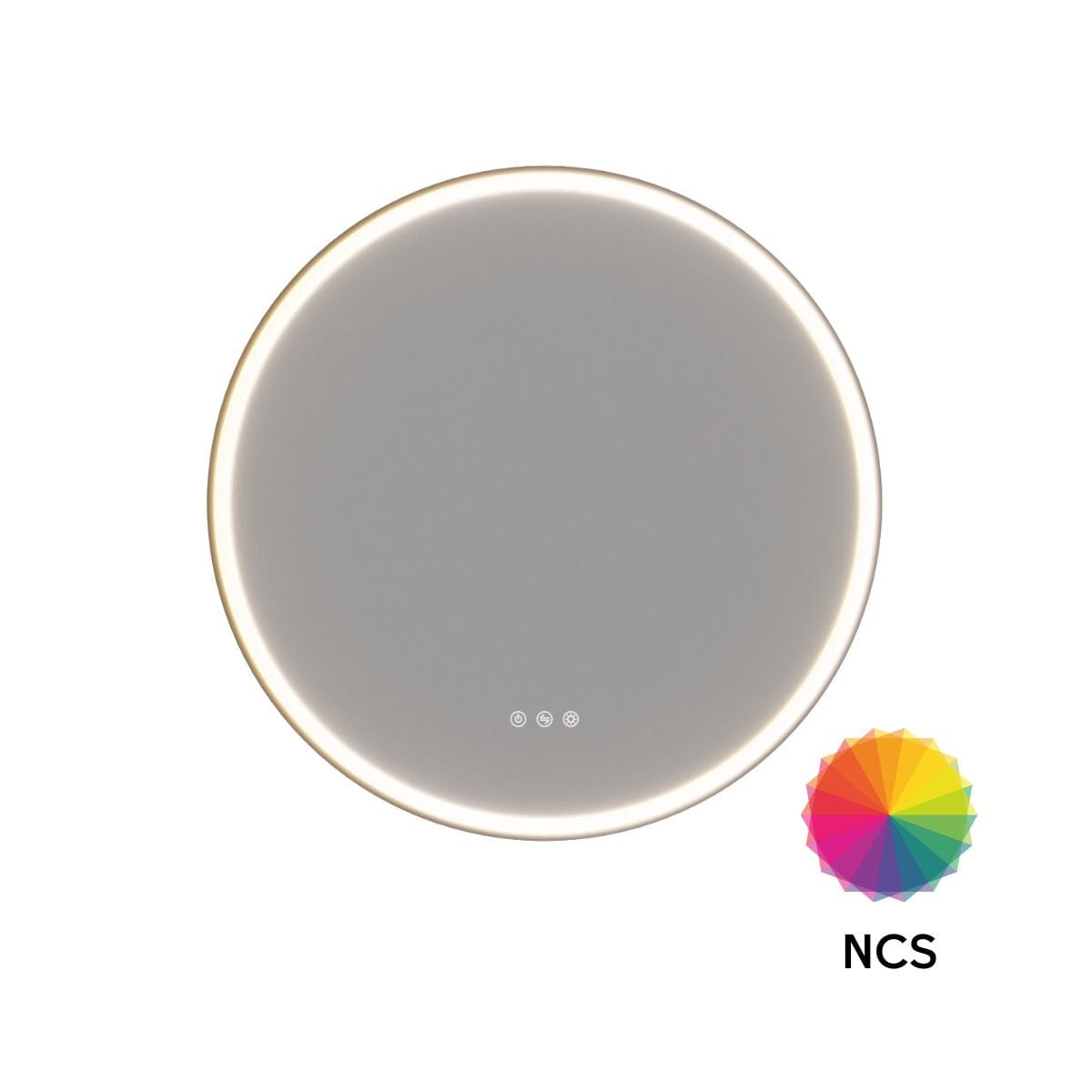 Dansani Hoop Speil Rundt med Lys og Lysstyring NCS farge / 65cm Dansani Baderomsspeil DA-S936-099