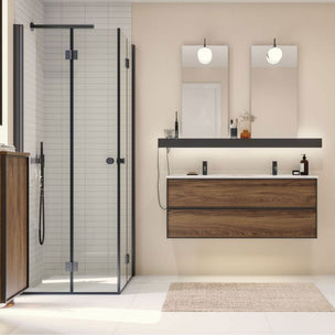 Dansani Inzo Alu-ramme Svart Servantskap 2 Skuff H48cm