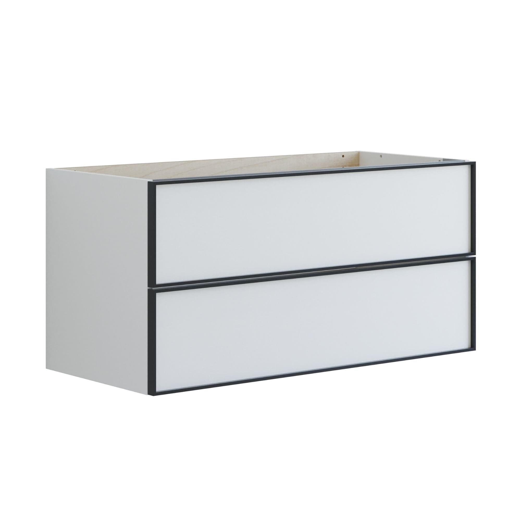 Dansani Inzo Alu-ramme Svart Servantskap 2 Skuff H48cm Hvit matt / 100cm Dansani Servantskap DA-U21-8010