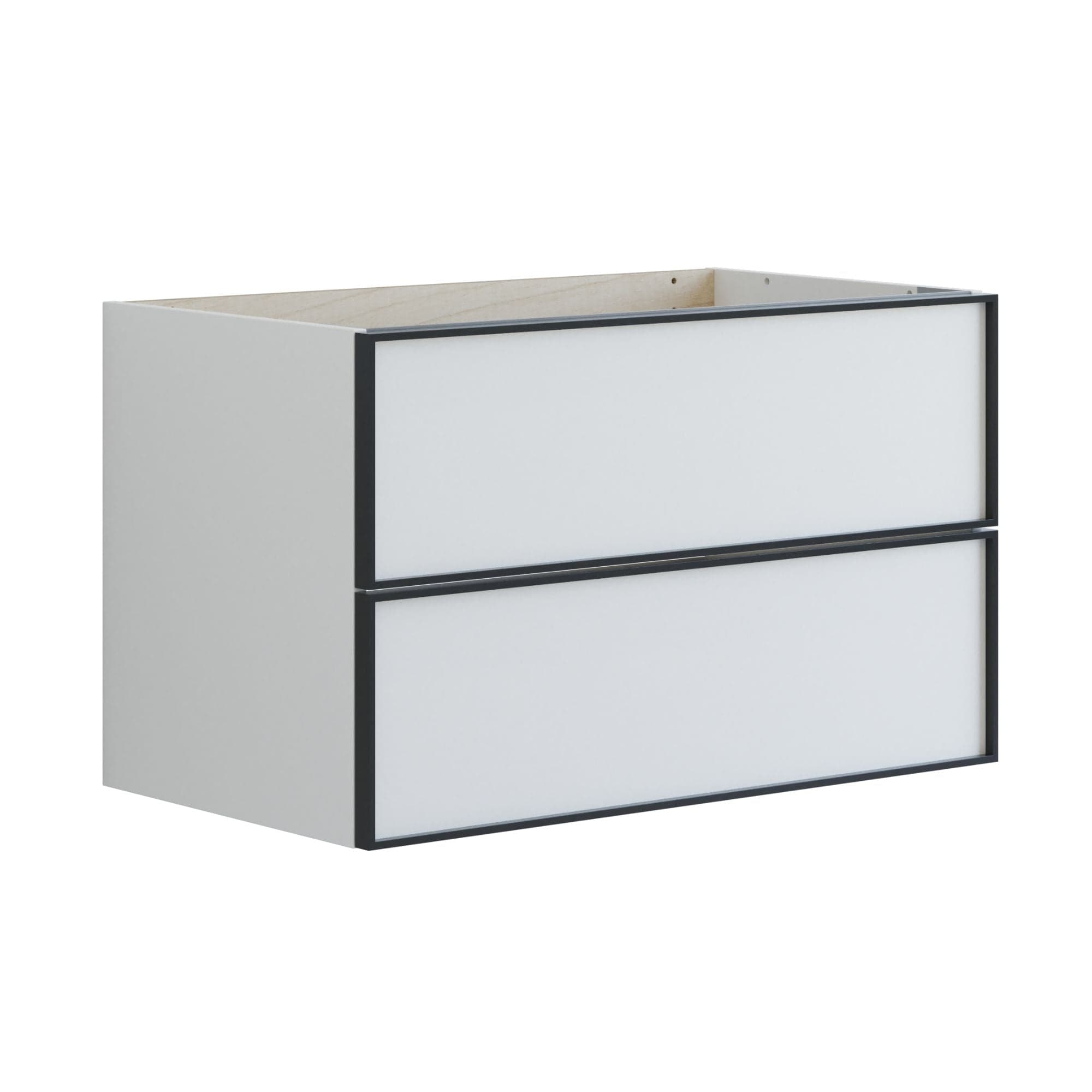 Dansani Inzo Alu-ramme Svart Servantskap 2 Skuff H48cm Hvit matt / 80cm Dansani Servantskap DA-U20-8010