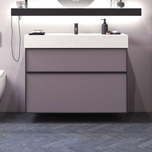 Dansani Inzo Alu-ramme svart Servantskap med ekstra stor underskuff