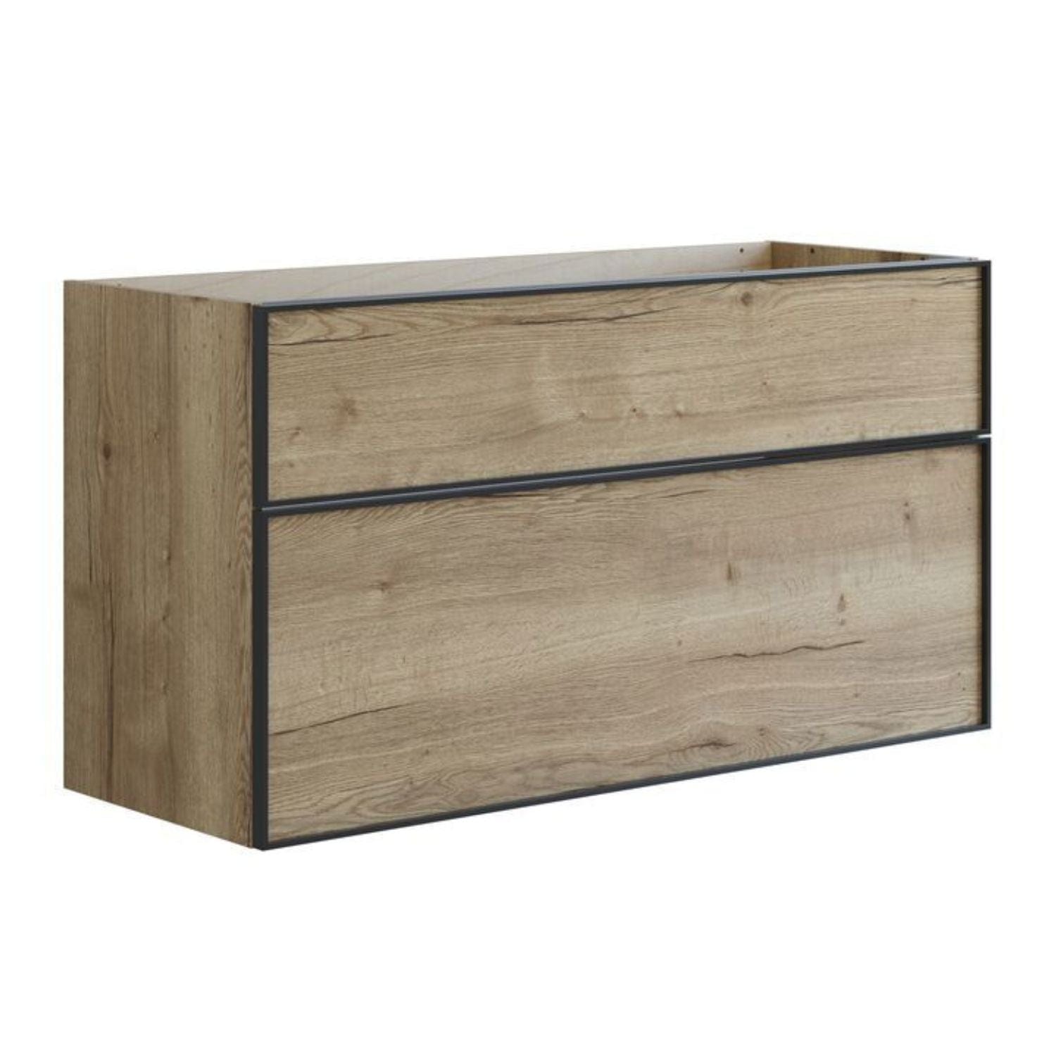 Dansani Inzo Alu-ramme Svart Servantskap med Ekstra Stor Underskuff Natur eik / 120cm Dobbel