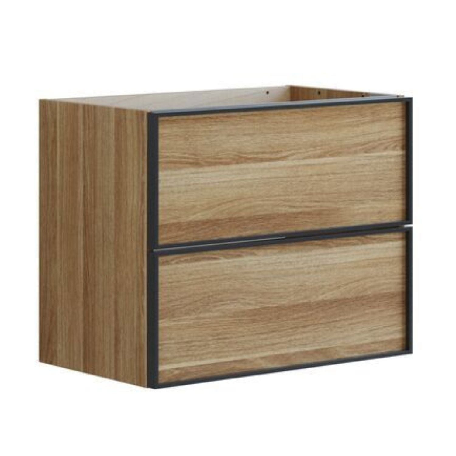 Dansani Inzo Alu-ramme Svart Servantskap Slim 2 Skuff Varm eik / 60cm Dansani Servantskap DA-U07-8055