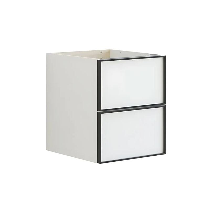 Dansani Inzo Alu-ramme svart Underskap 2 skuff B40xH48-64xD44cm Hvit matt / 48cm Dansani Sideskap bad DA-U52-8010