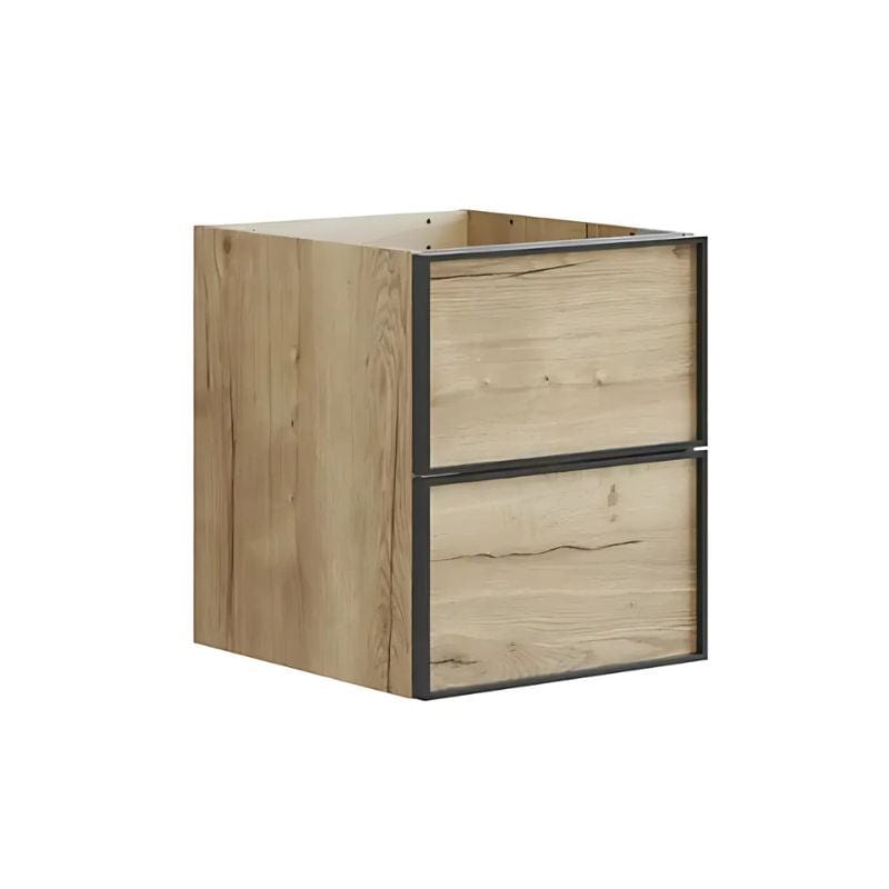 Dansani Inzo Alu-ramme svart Underskap 2 skuff B40xH48-64xD44cm Natur eik / 48cm Dansani Sideskap bad DA-U52-8049