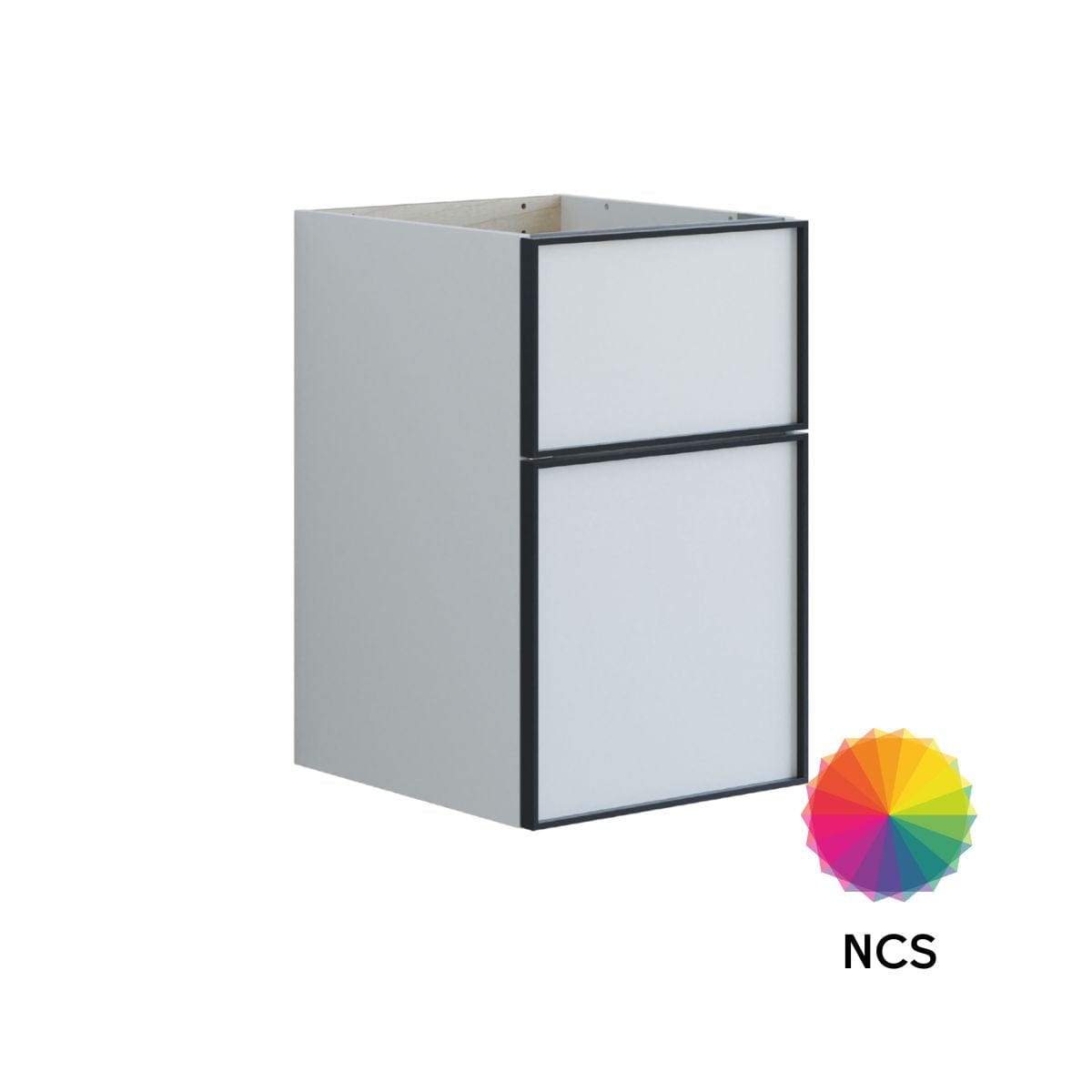 Dansani Inzo Alu-ramme svart Underskap 2 skuff B40xH48-64xD44cm NCS farge / 64cm Dansani Sideskap bad DA-U53-8099