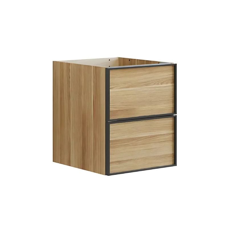 Dansani Inzo Alu-ramme svart Underskap 2 skuff B40xH48-64xD44cm Varm eik / 48cm Dansani Sideskap bad DA-U52-8055