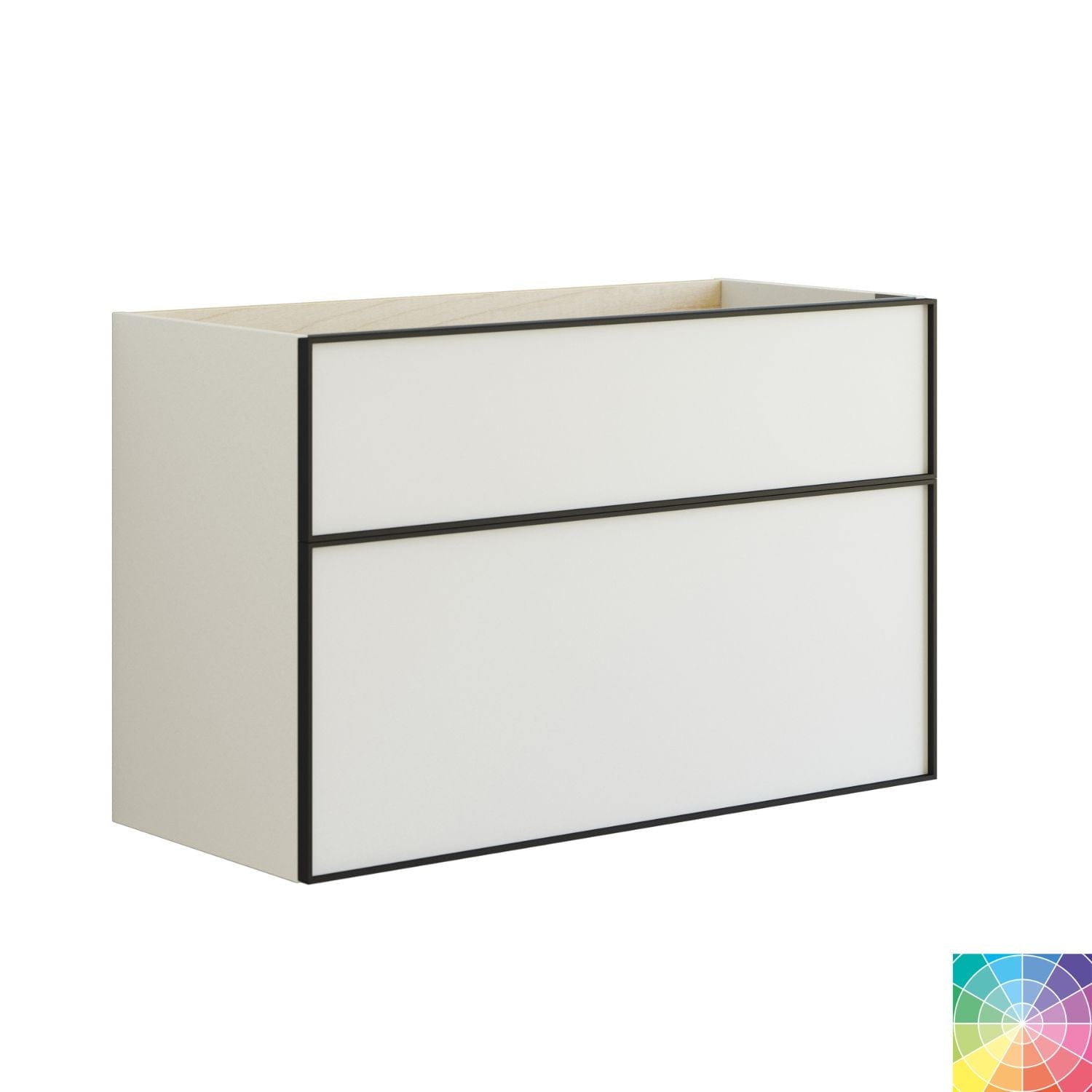 Dansani Inzo Alu-ramme svart Underskap 2 skuff Dansani Sideskap bad