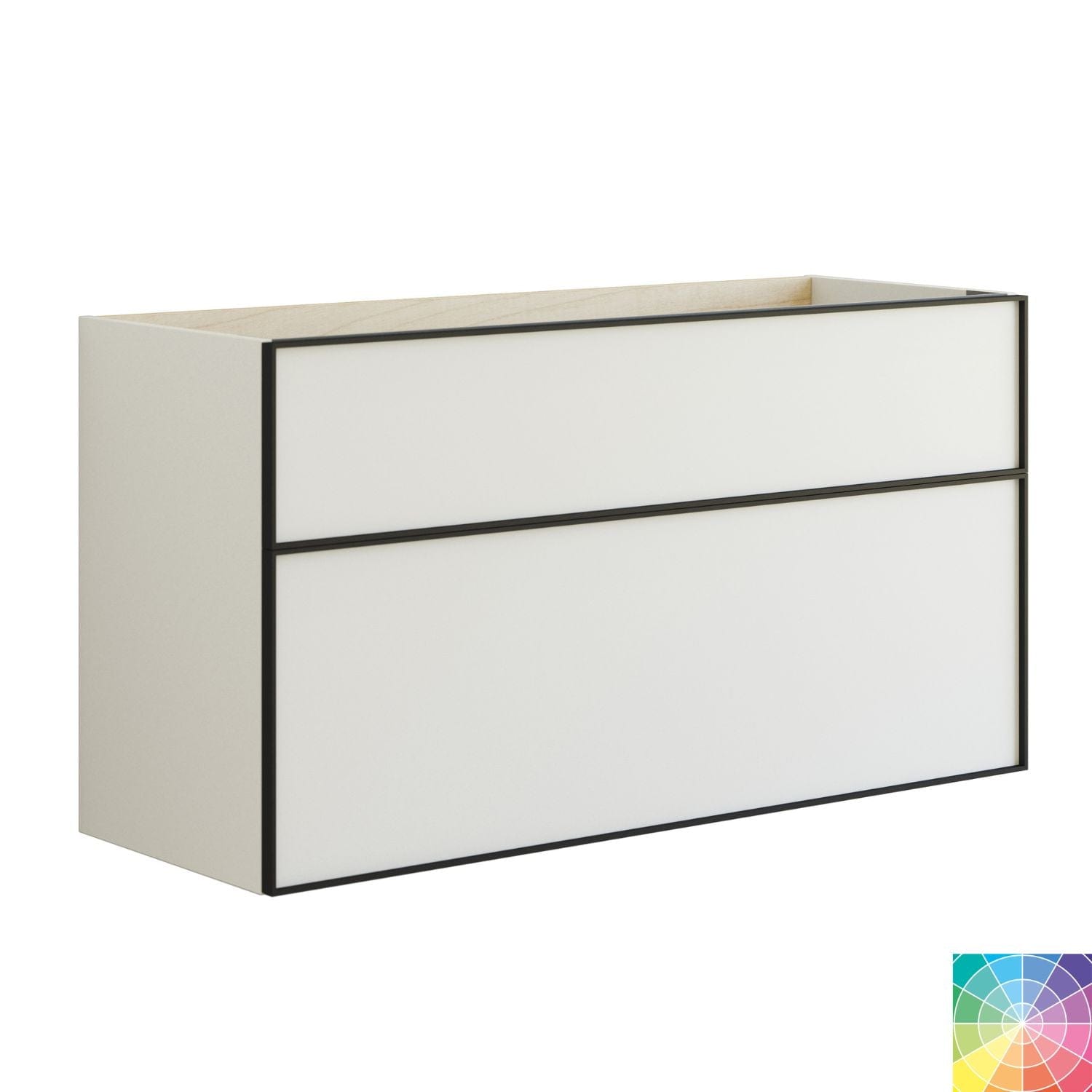 Dansani Inzo Alu-ramme svart Underskap 2 skuff Dansani Sideskap bad