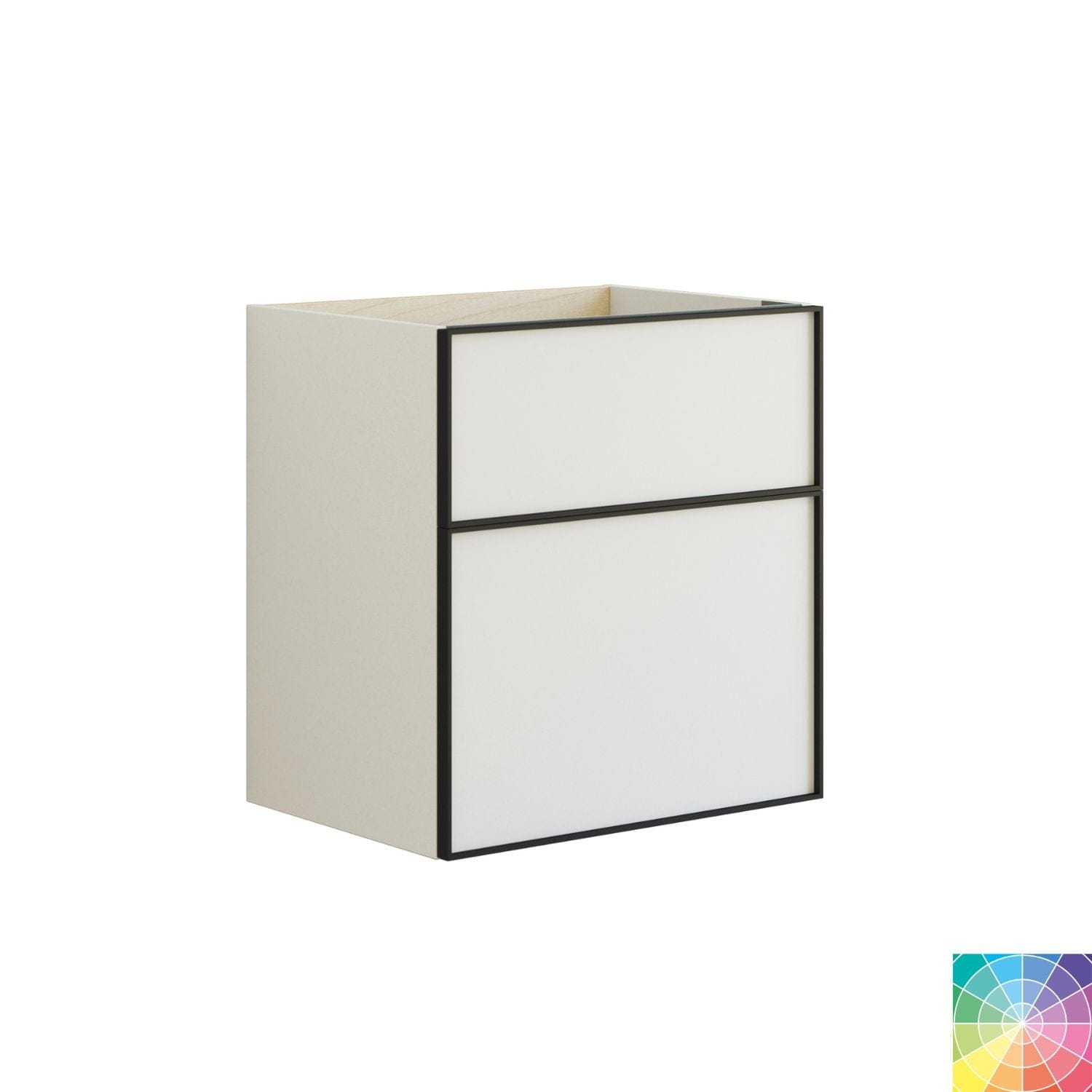 Dansani Inzo Alu-ramme svart Underskap 2 skuff Dansani Sideskap bad