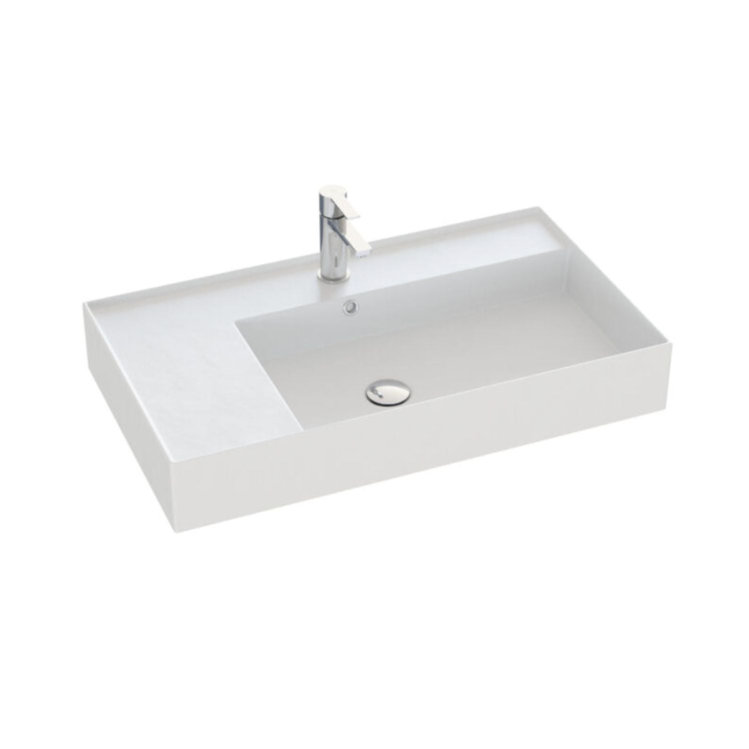 Dansani Inzo Azym Servant B60-120xH12,5xD46 cm Hvit / 80cm / Høyre Dansani Baderomsservant DA-101608203