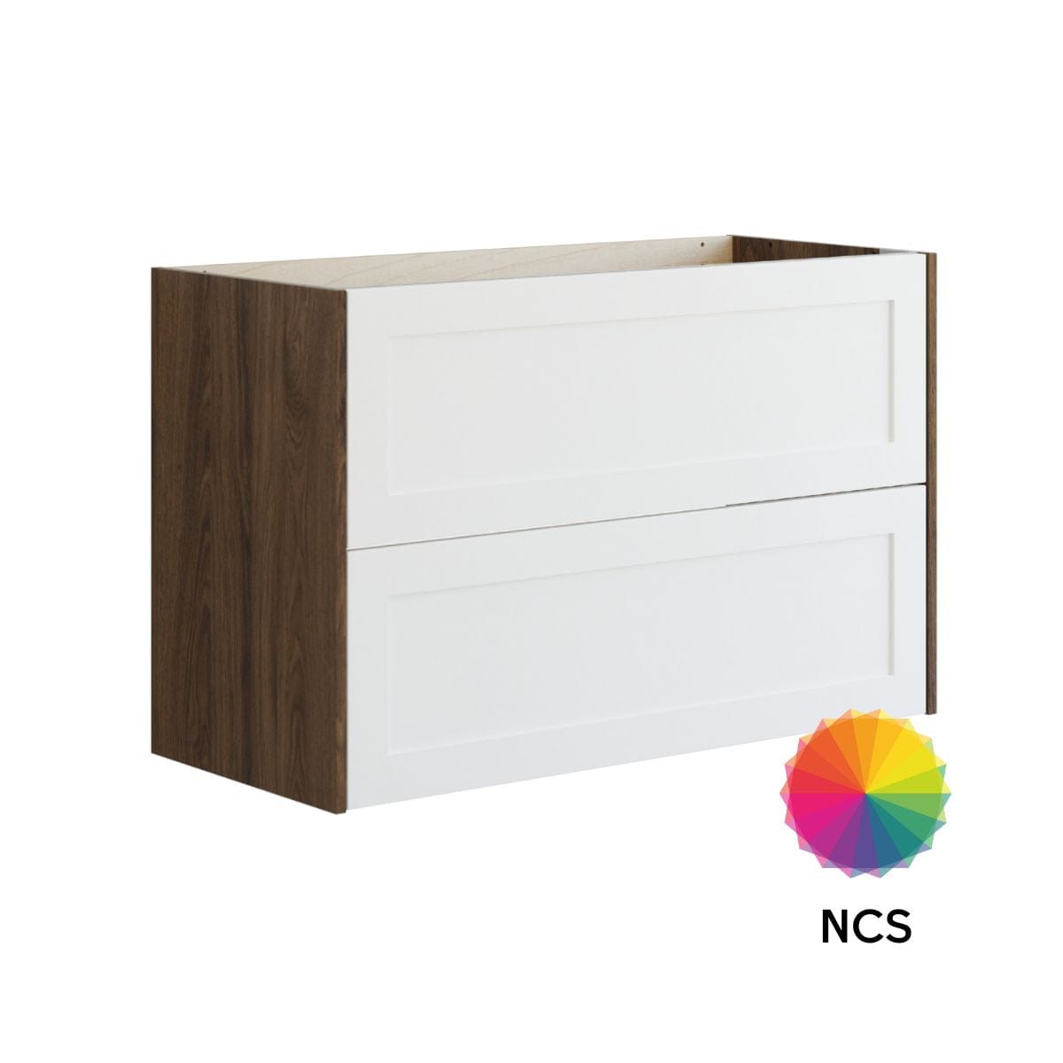 Dansani Inzo Classic Ramme Servantskap 2 skuff B60-120xH64xD44cm Brun eik/NCS farge / 100cm Dansani Servantskap DA-T08-3093