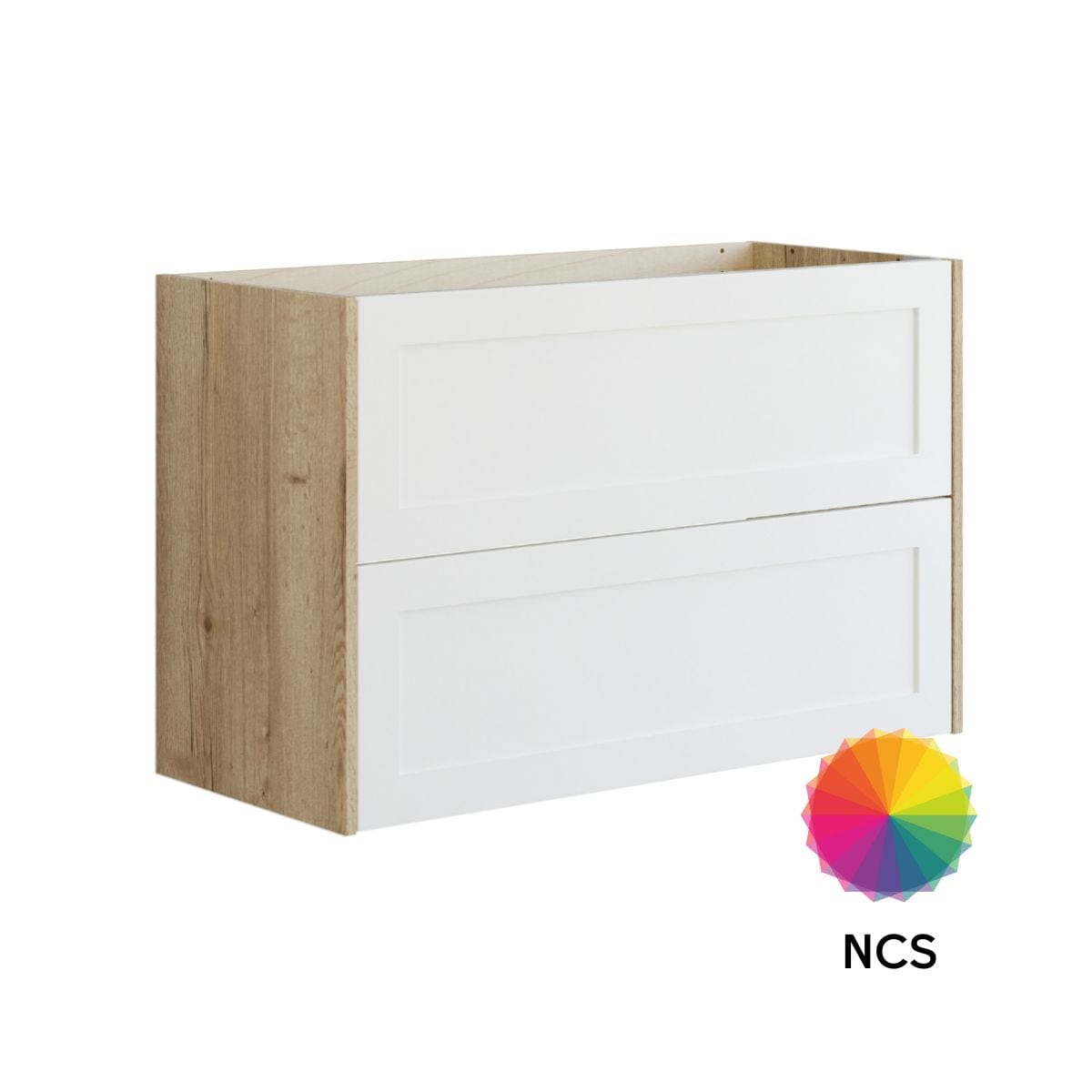 Dansani Inzo Classic Ramme Servantskap 2 skuff B60-120xH64xD44cm Natur eik/NCS farge / 100cm Dansani Servantskap DA-T08-3092