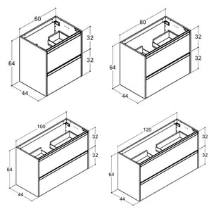 Dansani Inzo Classic Servantskap med Integrert Grep 2 skuff