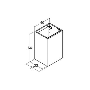 Dansani Inzo Urban Glatt Servantskap Slim 1 Dør B40xH64xD35cm