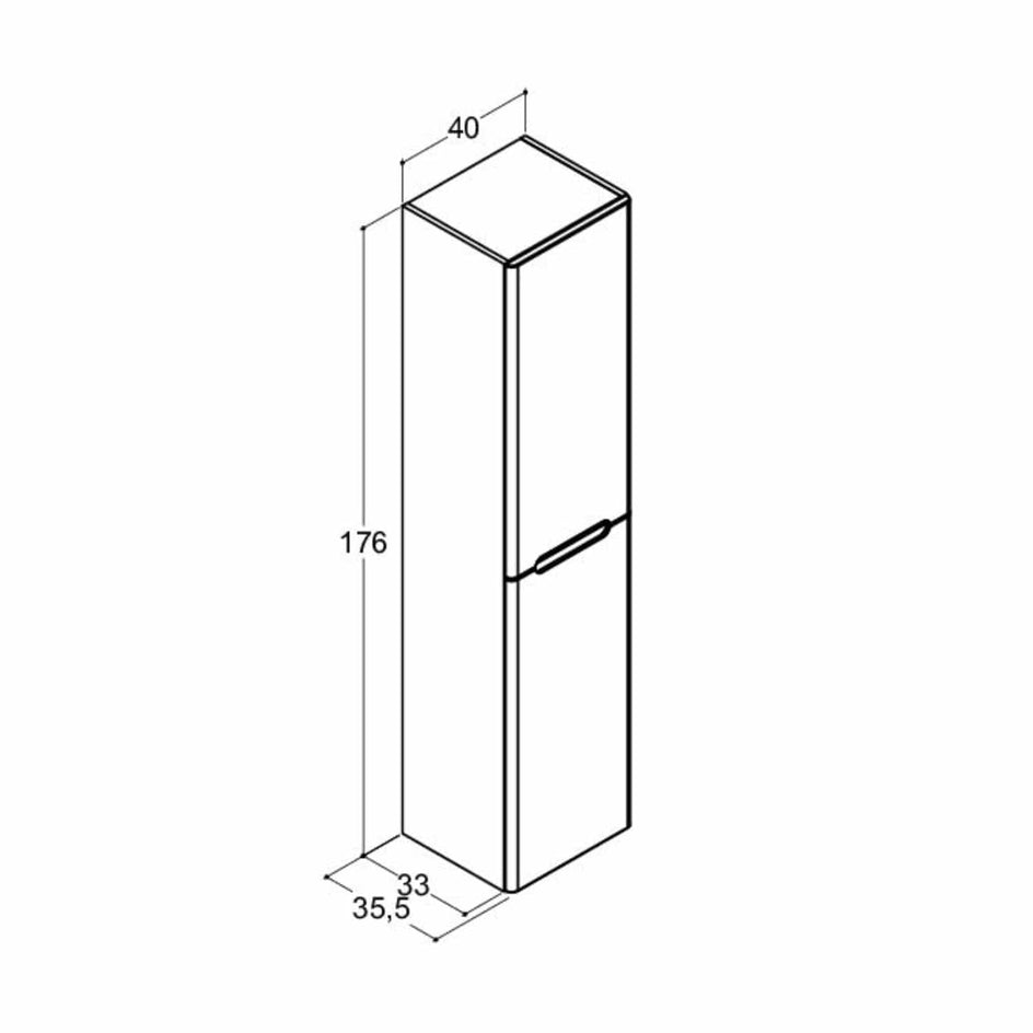 Dansani Inzo Integrert Høyskap 2 dør B40xH176xD35cm Dansani Høyskap bad