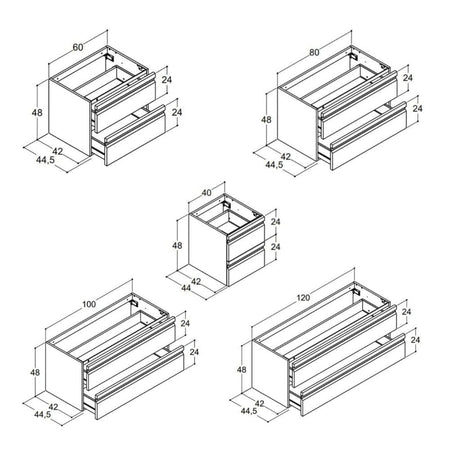 Dansani Inzo Integrert Servantskap 2 skuff H48