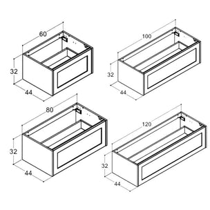 Dansani Inzo Classic Ramme Skap 1 skuff B60-120xH32xD44cm