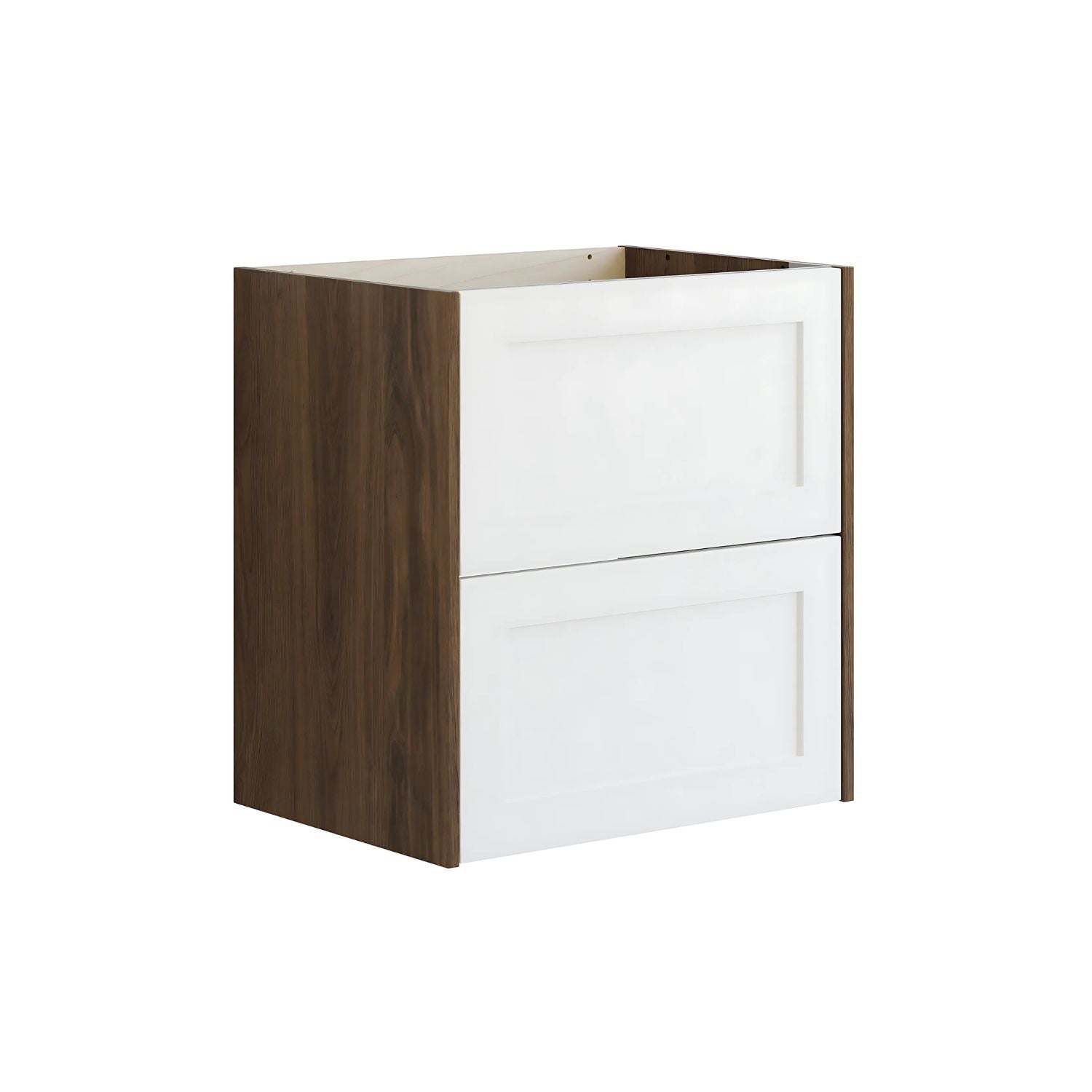 Dansani Inzo Ramme Skap 2 skuff B60-120xH64xD44cm Brun eik/hvit matt / 60cm Dansani Sideskap bad DA-T15-3015
