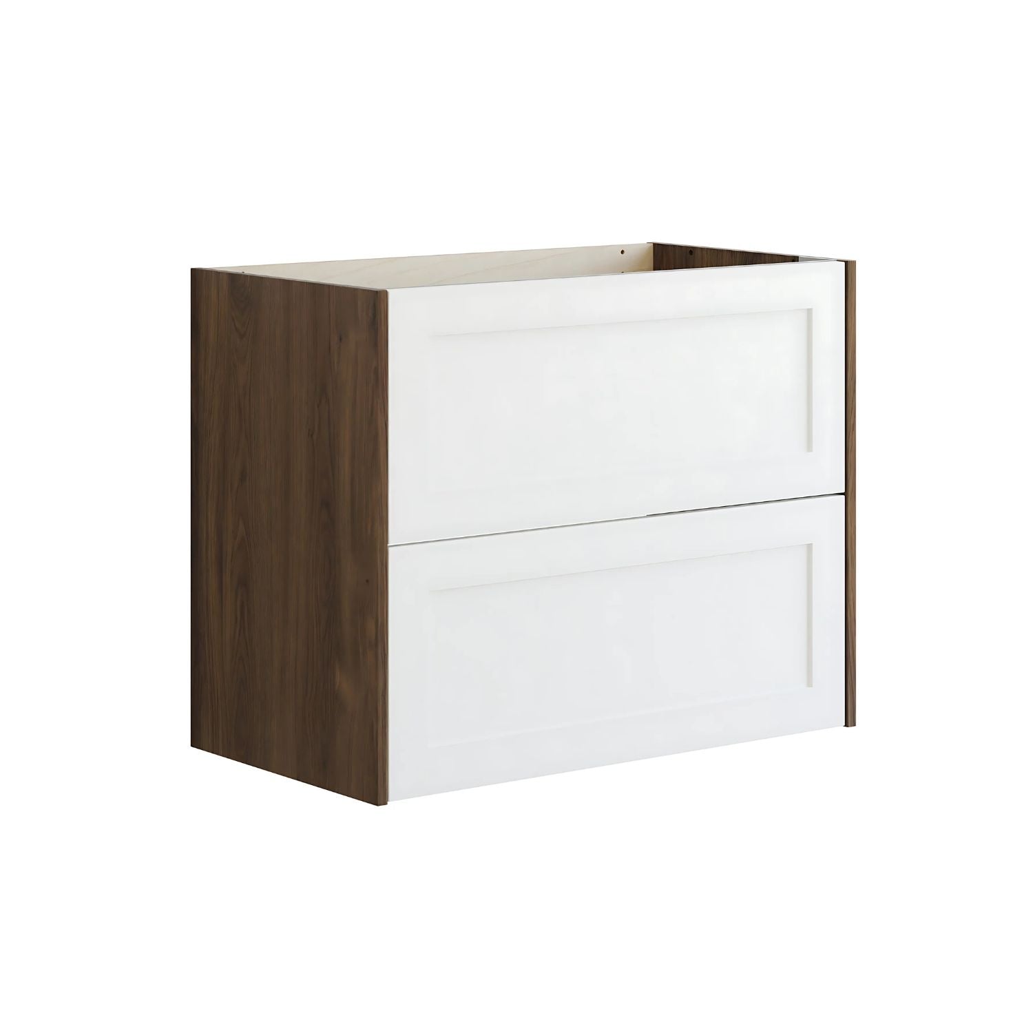 Dansani Inzo Ramme Skap 2 skuff B60-120xH64xD44cm Brun eik/hvit matt / 80cm Dansani Sideskap bad DA-T16-3015