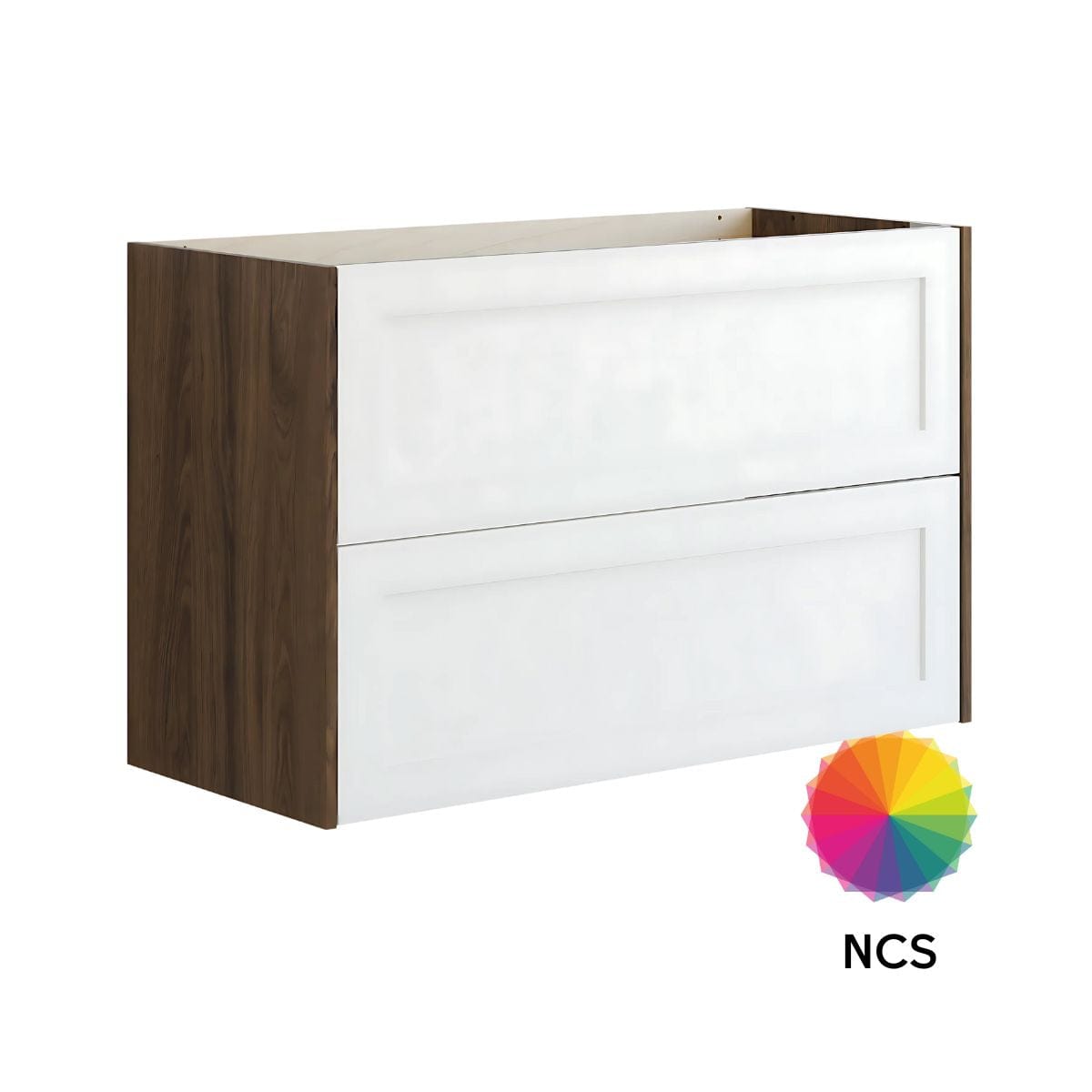Dansani Inzo Ramme Skap 2 skuff B60-120xH64xD44cm Brun eik/NCS farge / 100cm Dansani Sideskap bad DA-T17-3093