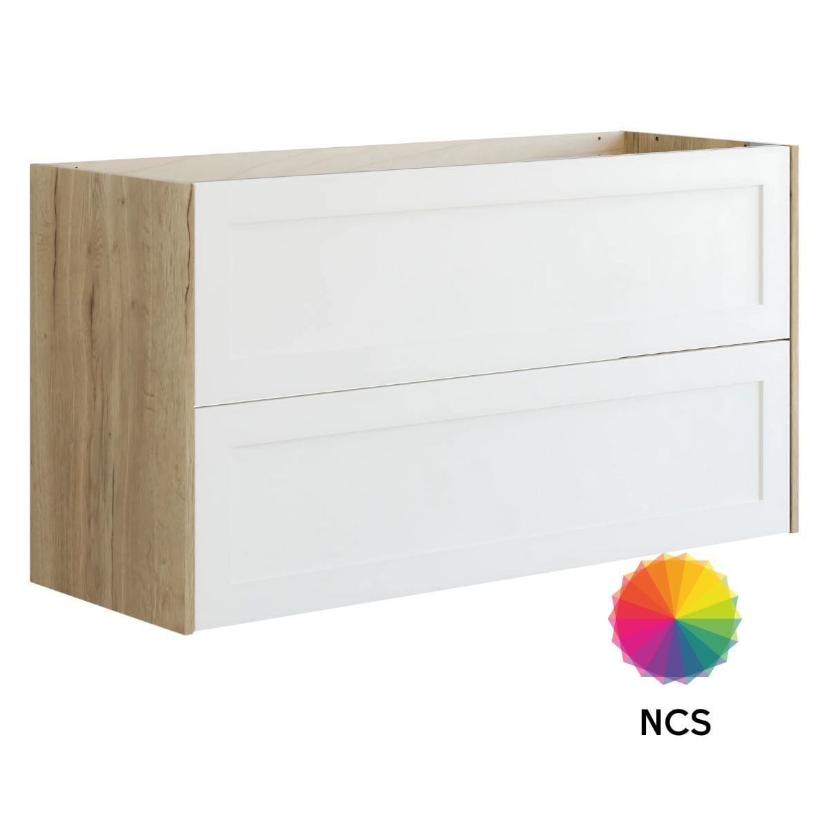 Dansani Inzo Ramme Skap 2 skuff B60-120xH64xD44cm Natur eik/NCS farge / 120cm Dansani Sideskap bad DA-T18-3092