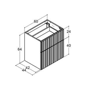 Dansani Inzo Urban Riflet Underskap 2 skuff B60-120xH64xD44cm