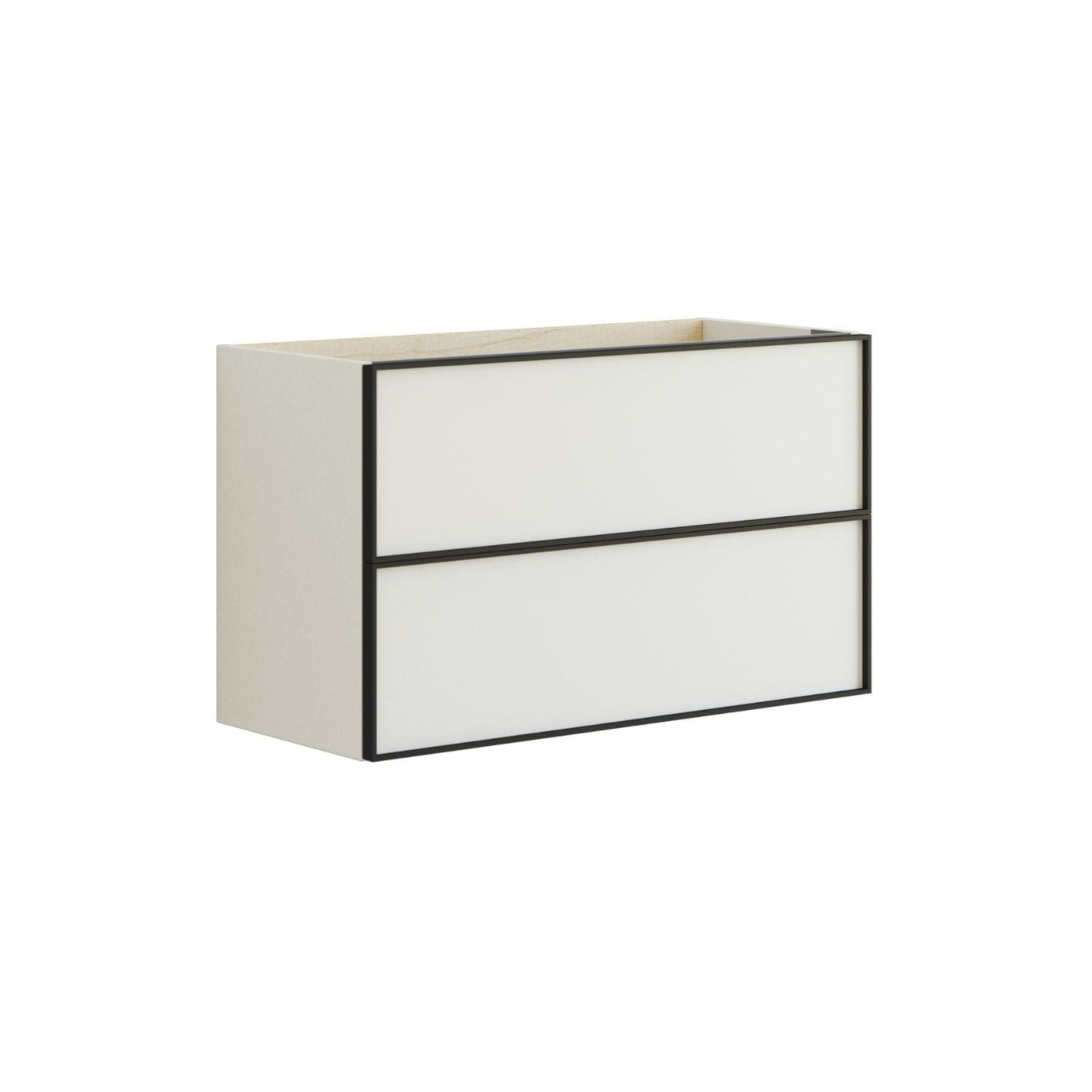 Dansani Inzo Servantskap 2sk B60-80xH48xD35cm, Slim, Alu-ramme svart Hvit matt / 80cm Dansani Servantskap DA-M03-8010