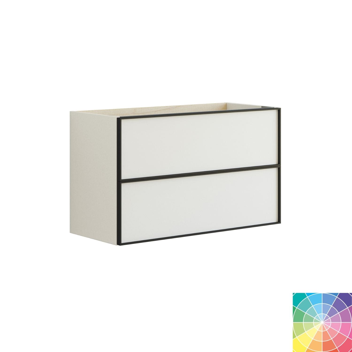 Dansani Inzo Servantskap 2sk B60-80xH48xD35cm, Slim, Alu-ramme svart NCS farge / 80cm Dansani Servantskap DA-M03-8099