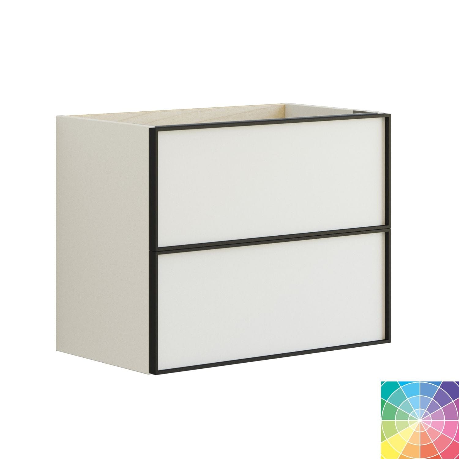 Dansani Inzo Servantskap 2sk B60xH48xD35cm, Alu-ramme svart NCS farge Dansani Servantskap DA-M02-8099