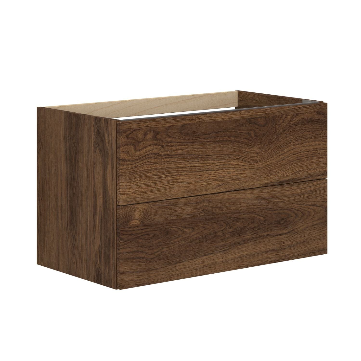 Dansani Inzo Sideskap 2 skuffer B40-120xH48xD44 cm - Glatt Brun eik / 80cm Dansani Sideskap bad DA-M20-1052