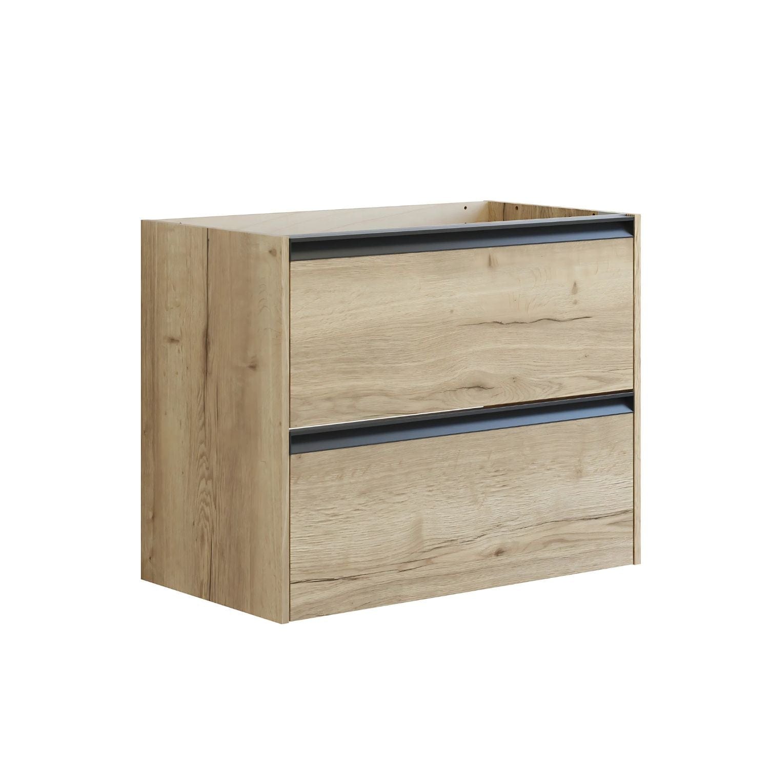 Dansani Inzo Skap med Integrert Grep 2 skuff B60-120xH64xD44cm Natur eik / 80cm Dansani Sideskap bad DA-T16-7049