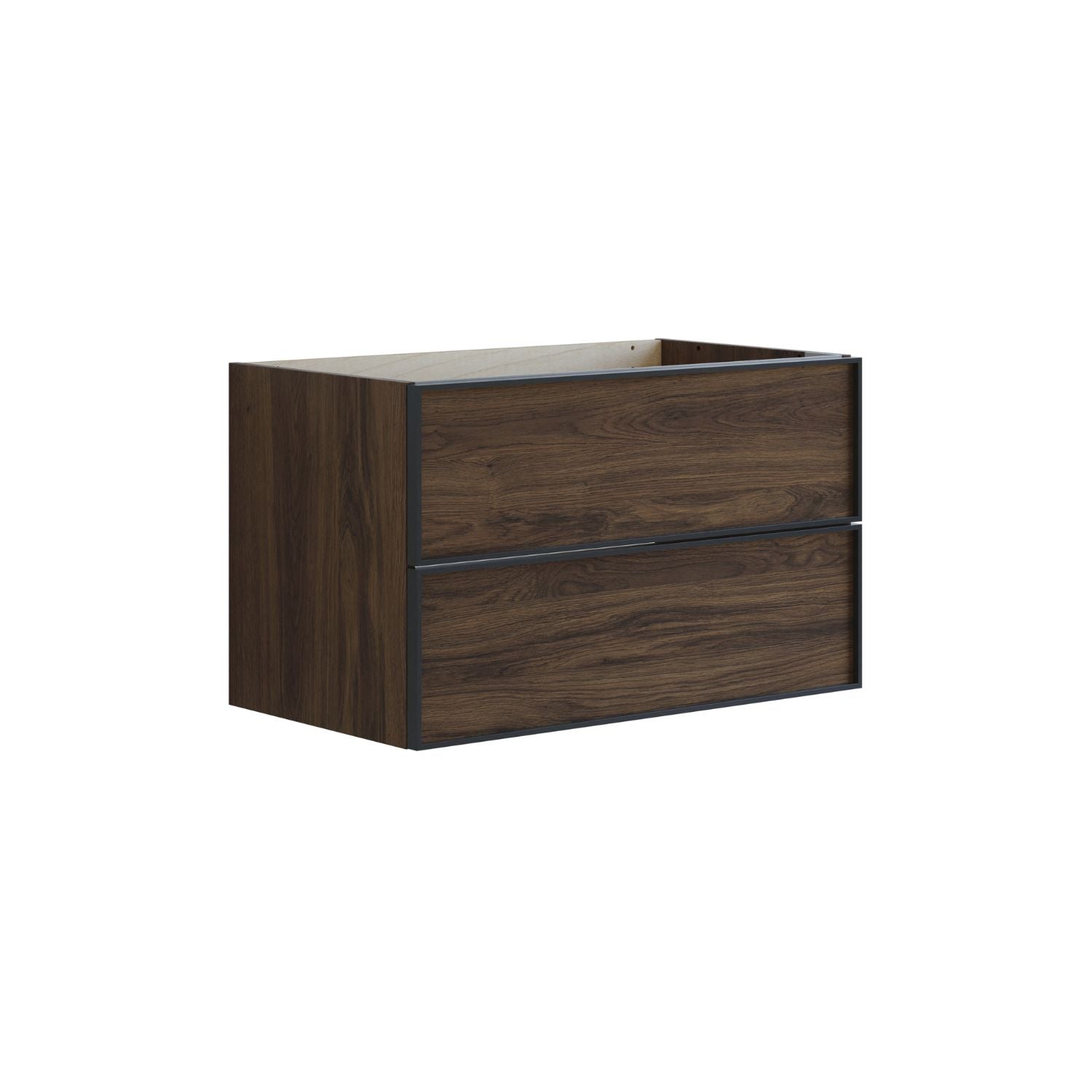 Dansani Inzo Urban Alu-ramme svart Underskap 2 skuff B60-120xH48xD44cm Brun eik / 80cm Dansani Sideskap bad DA-U34-8052