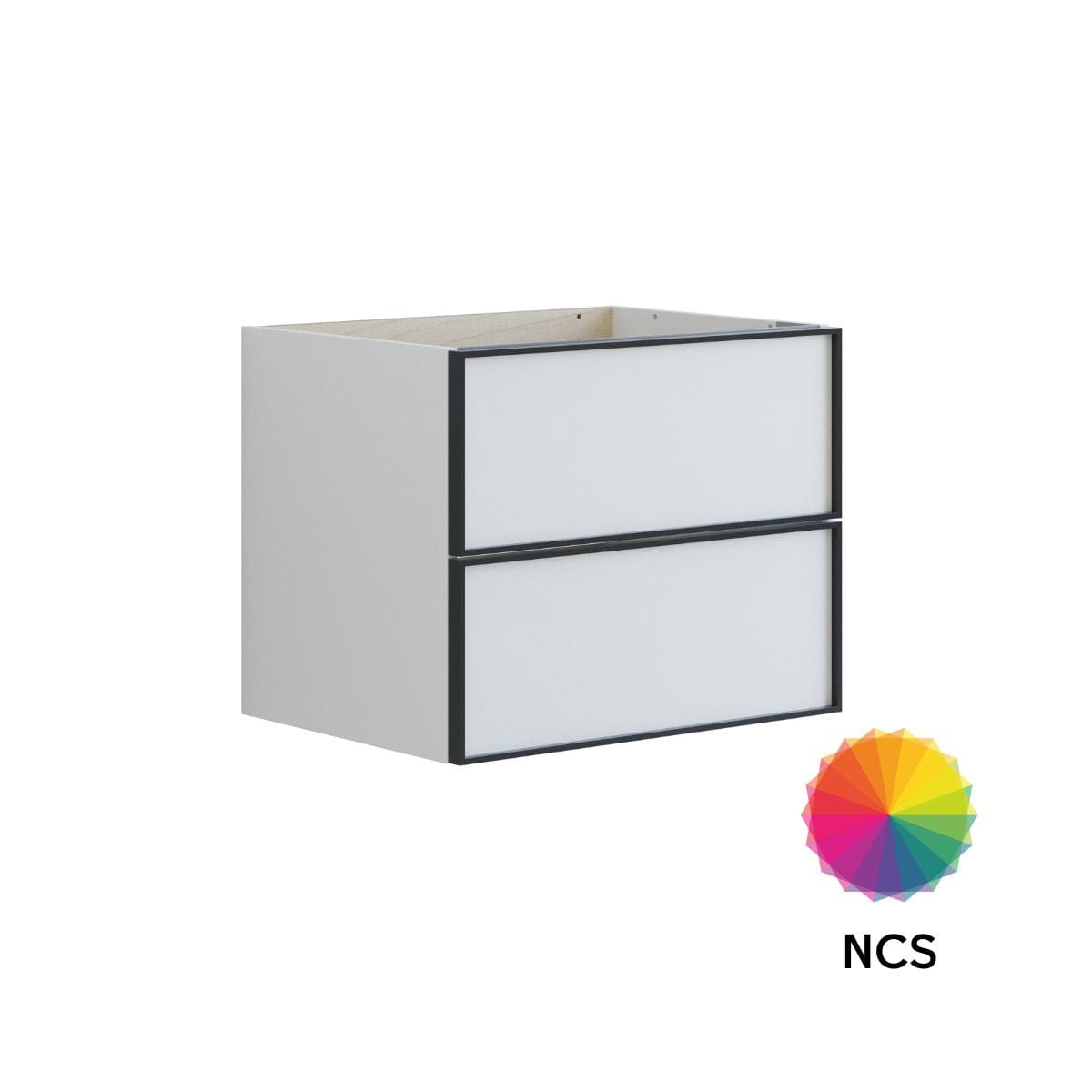 Dansani Inzo Urban Alu-ramme svart Underskap 2 skuff B60-120xH48xD44cm NCS farge / 60cm Dansani Sideskap bad DA-U33-8099