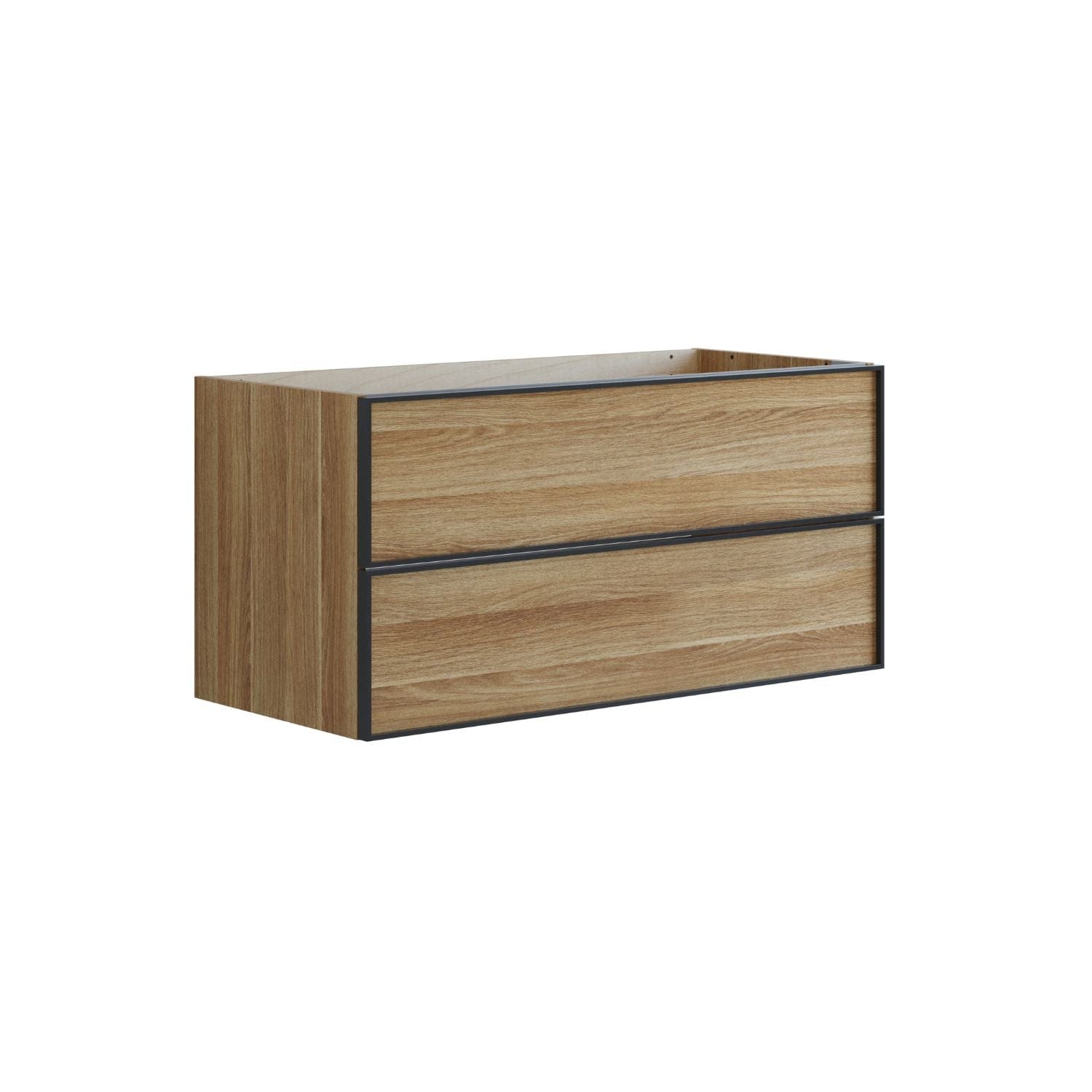 Dansani Inzo Urban Alu-ramme svart Underskap 2 skuff B60-120xH48xD44cm Varm eik / 100cm Dansani Sideskap bad DA-U35-8055