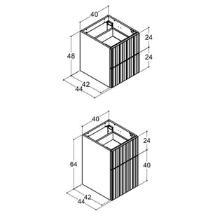 Dansani Inzo Urban Riflet Underskap 2 skuff B40xH48xD44cm
