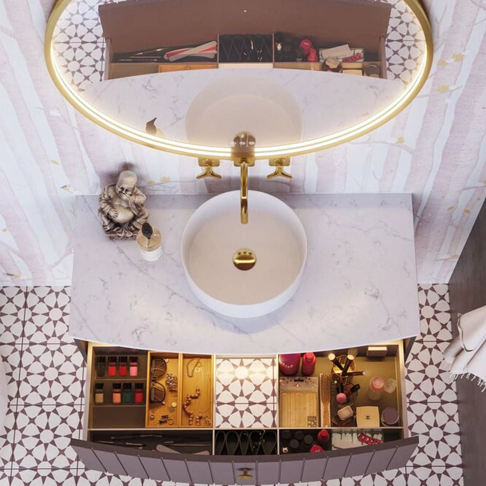 Dansani Inzo Vintage Inredningspakke øverste skuff D44 Eik / 100cm Dansani Tilbehør baderomsinnredning DA-SI16