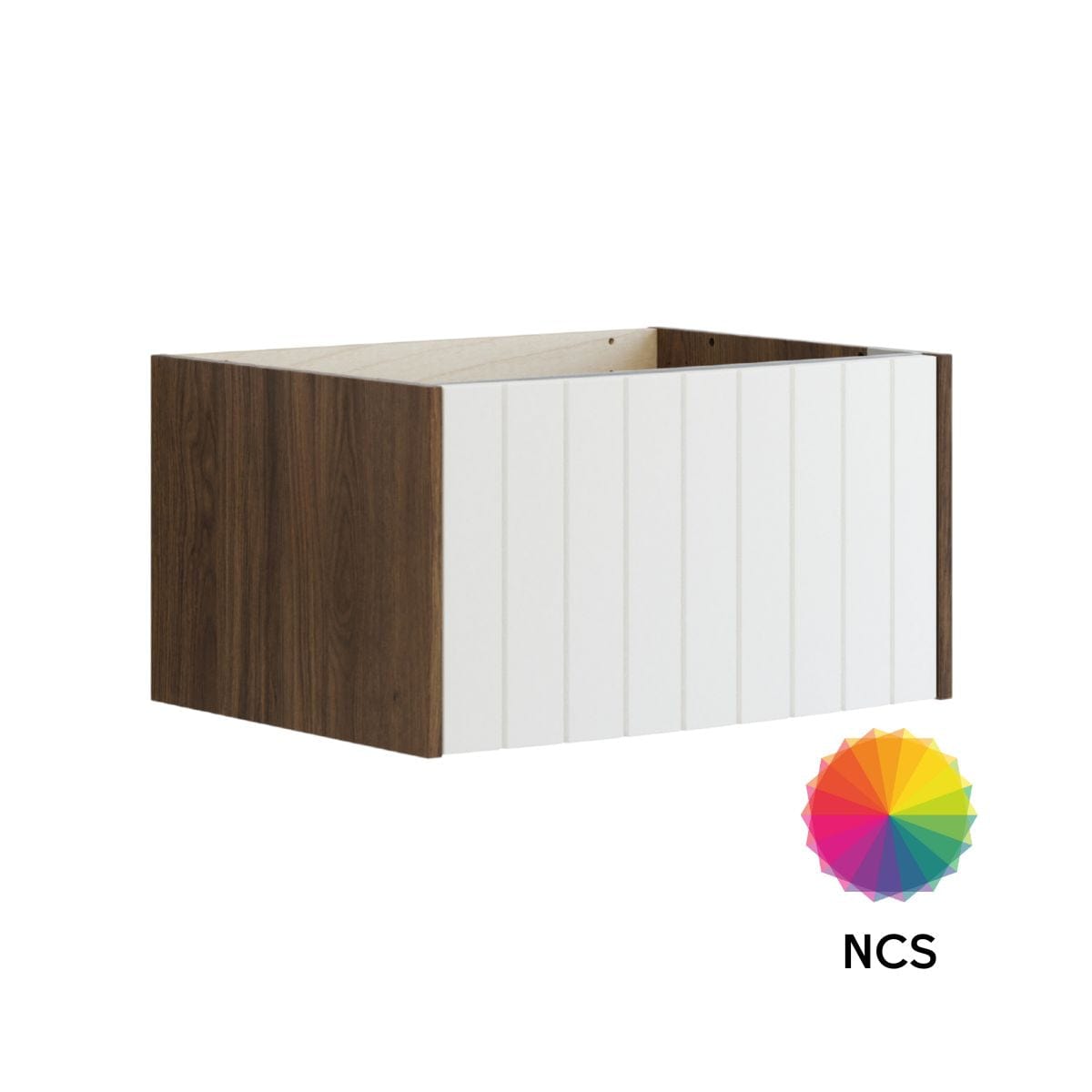 Dansani Inzo Vintage Rillet Servantskap 1 skuff - Buet Brun eik/NCS farge / 60cm Dansani Servantskap DA-R01-4093