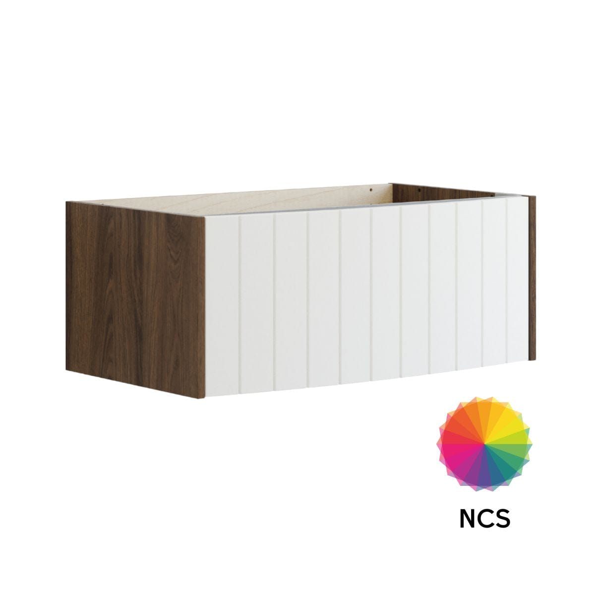 Dansani Inzo Vintage Rillet Servantskap 1 skuff - Buet Brun eik/NCS farge / 80cm Dansani Servantskap DA-R02-4093