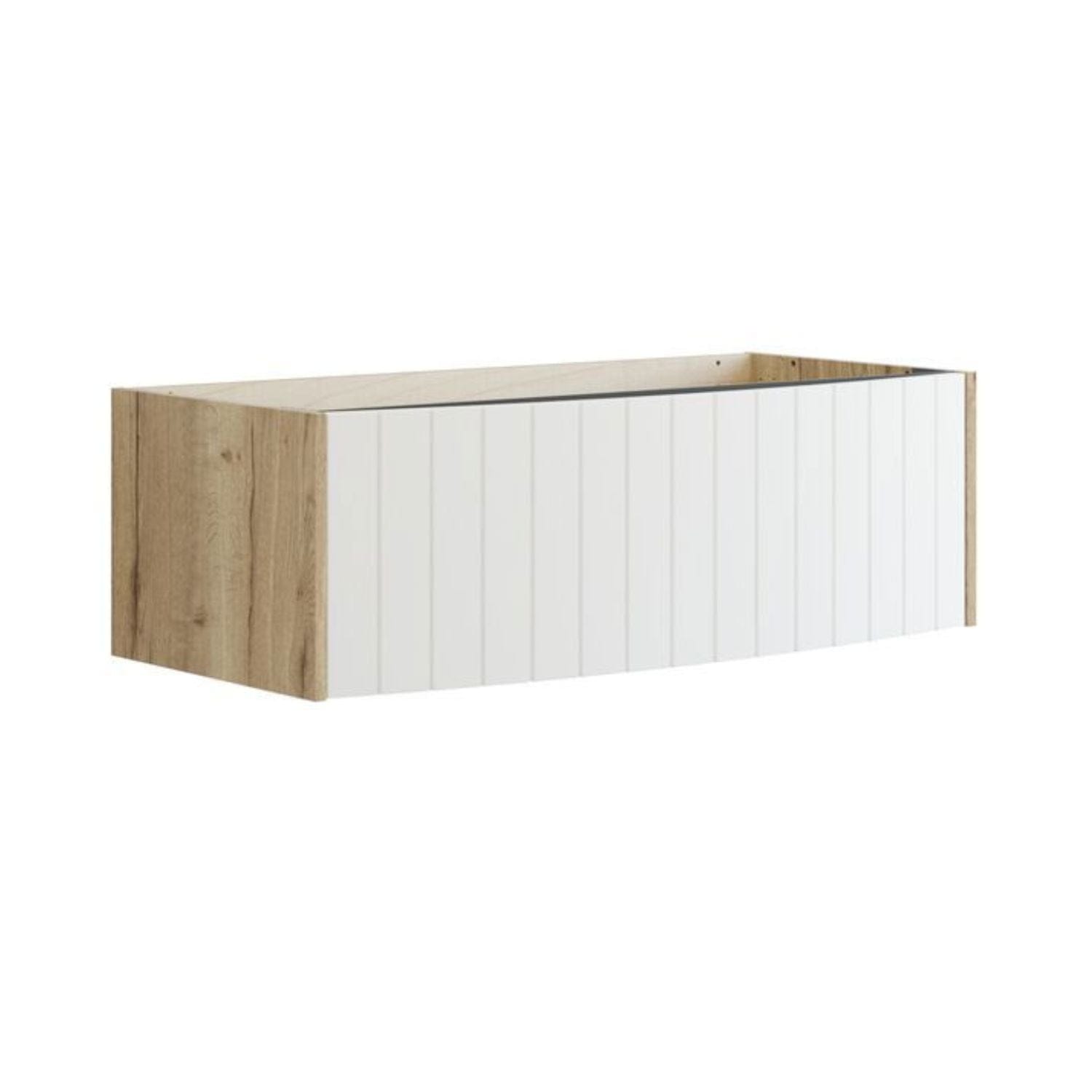 Dansani Inzo Vintage Rillet Servantskap 1 skuff - Buet Natur eik/hvit matt / 100cm Dansani Servantskap DA-R03-4014