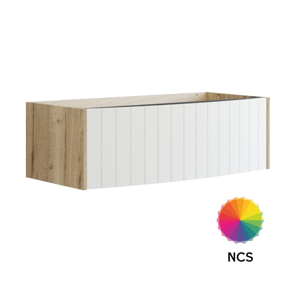 Dansani Inzo Vintage Rillet Servantskap 1 skuff - Buet Natur eik/NCS farge / 100cm Dansani Servantskap DA-R03-4092