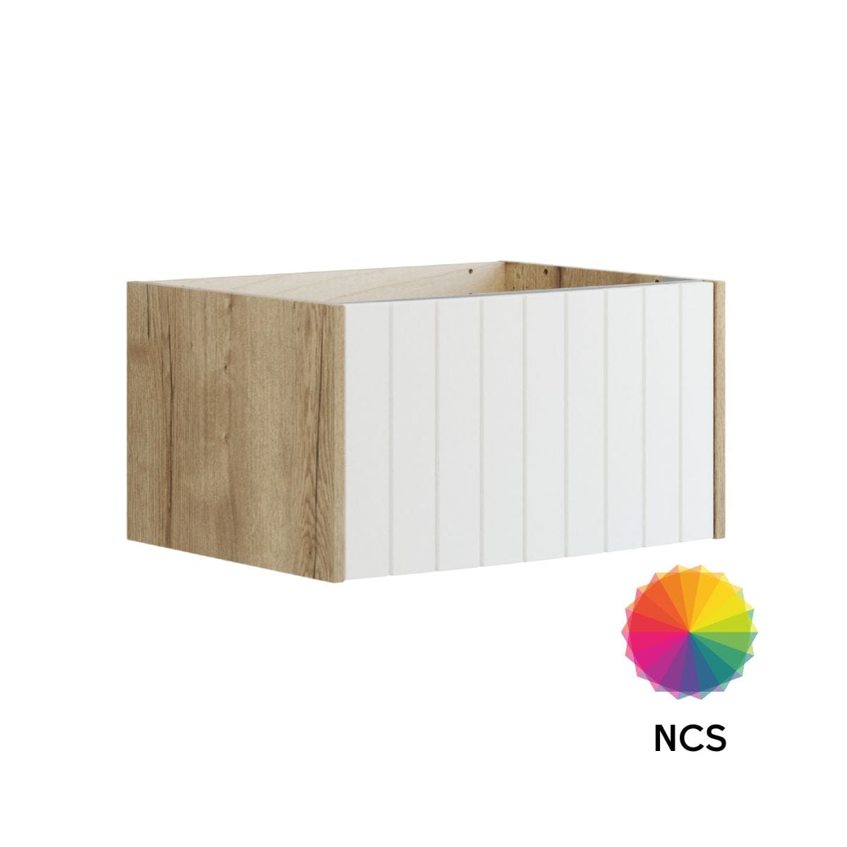 Dansani Inzo Vintage Rillet Servantskap 1 skuff - Buet Natur eik/NCS farge / 60cm Dansani Servantskap DA-R01-4092