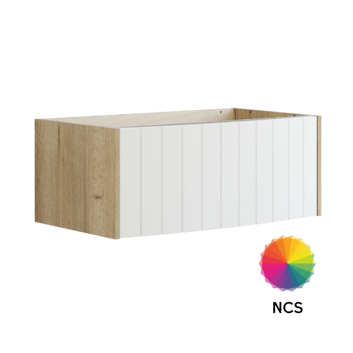 Dansani Inzo Vintage Rillet Servantskap 1 skuff - Buet Natur eik/NCS farge / 80cm Dansani Servantskap DA-R02-4092